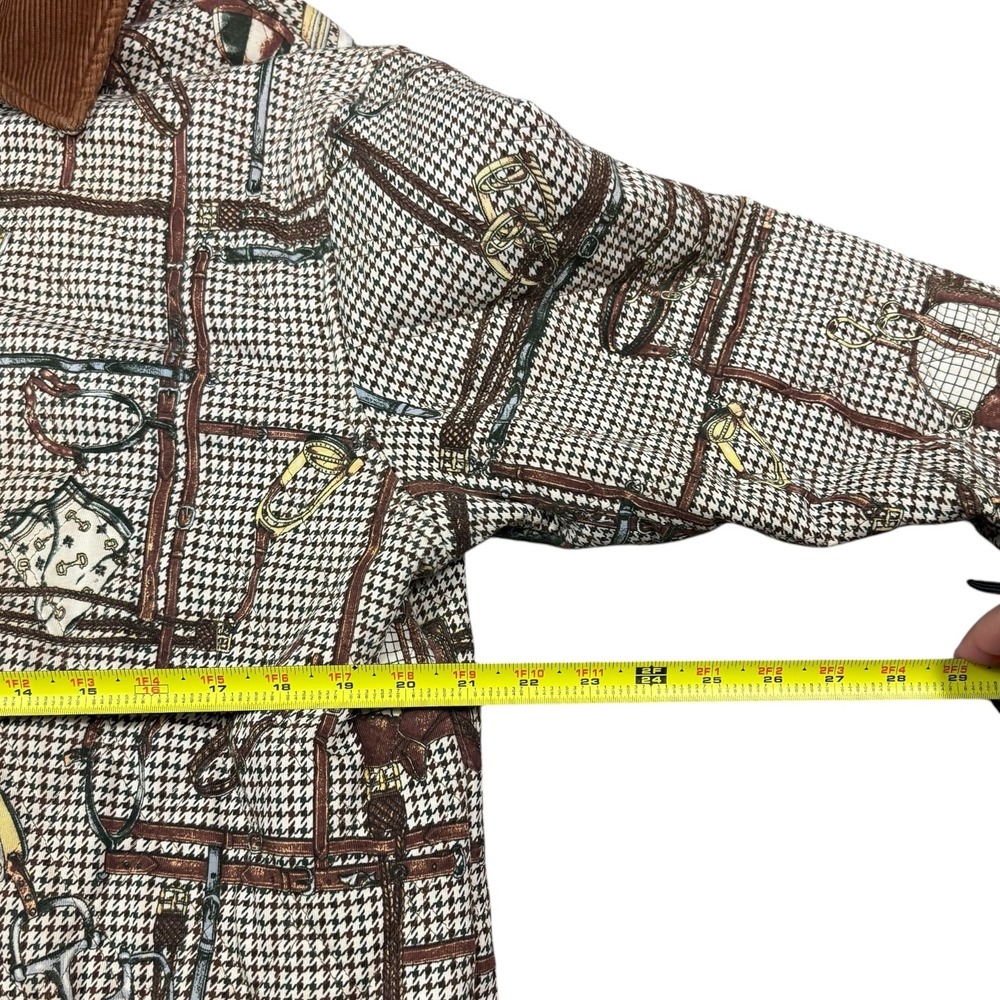 Vintage 90s Jones New York Sport Equestrian Quilted Jacket Women's Large FLAW - Picture 8 of 10